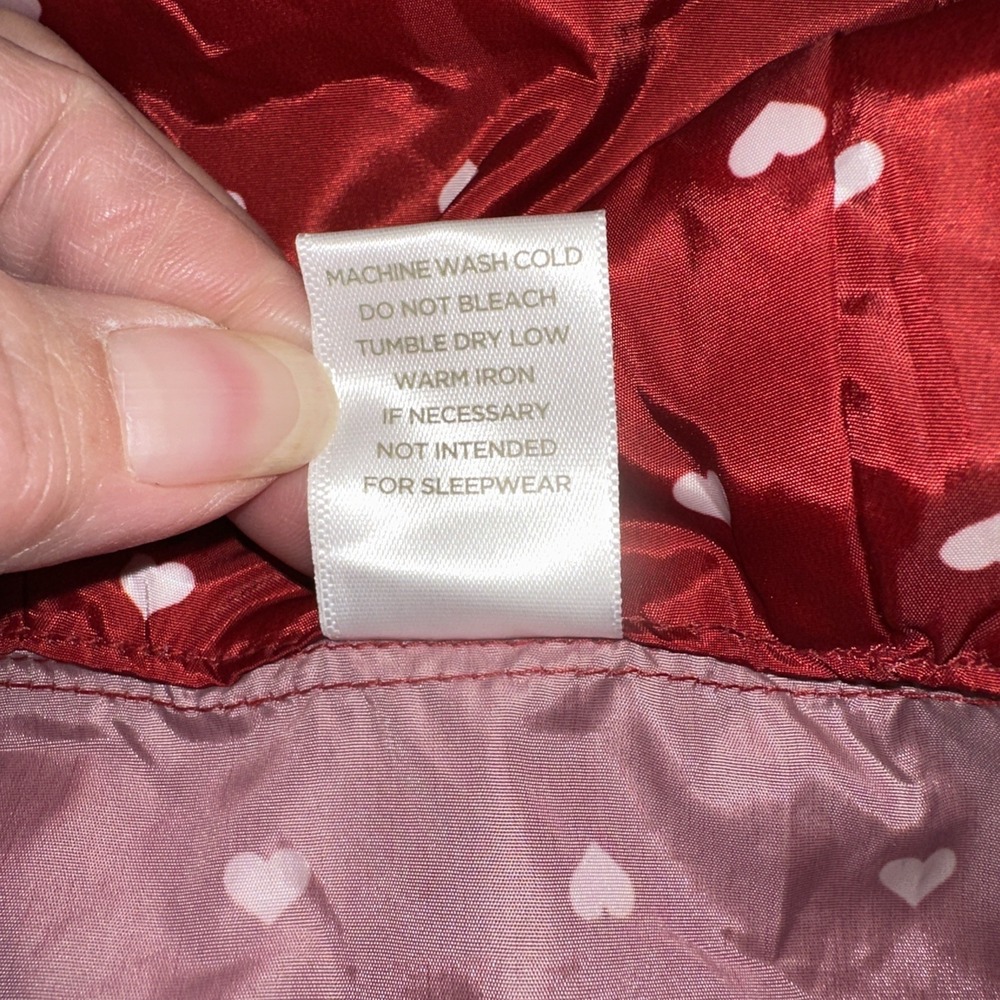 Gymboree Jacket Girls 9 Hooded Pullover Quarter Zip Wind Breaker Red White Heart - Picture 5 of 6